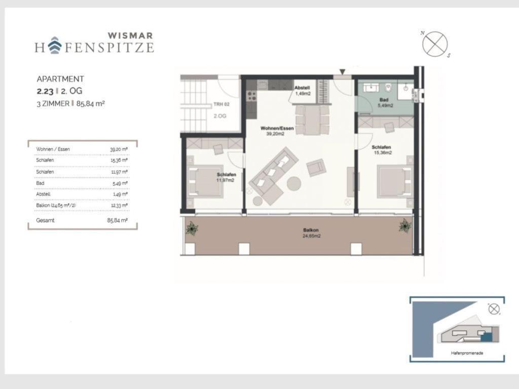 Hafenspitze App 23 Apartment Wismar Bagian luar foto